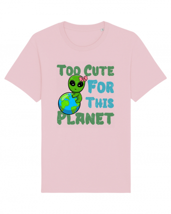 Too Cute For This Planet Ufo Alien Cotton Pink