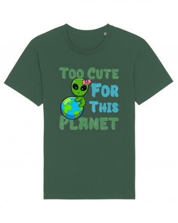Too Cute For This Planet Ufo Alien Bottle Green