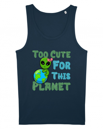 Too Cute For This Planet Ufo Alien Navy