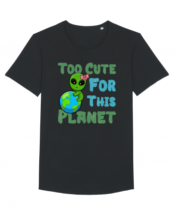 Too Cute For This Planet Ufo Alien Black