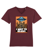 I Want To Believe Ufo Alien Tricou mânecă scurtă guler V Bărbat Presenter