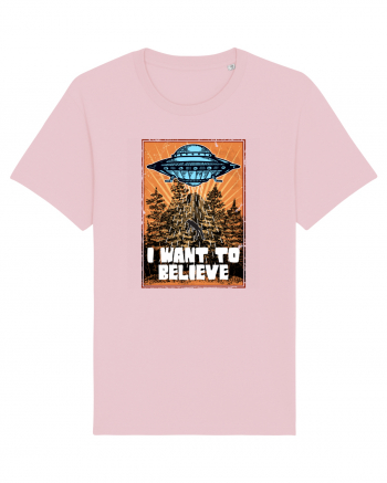 I Want To Believe Ufo Alien Cotton Pink