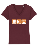 Stop Go Climb Tricou mânecă scurtă guler V Damă Evoker
