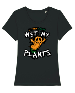 I just wet my plants Halloween  Tricou mânecă scurtă guler larg fitted Damă Expresser