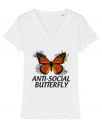 Anti-social Butterfly Tricou mânecă scurtă guler V Damă Evoker