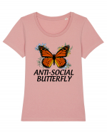 Anti-social Butterfly Tricou mânecă scurtă guler larg fitted Damă Expresser