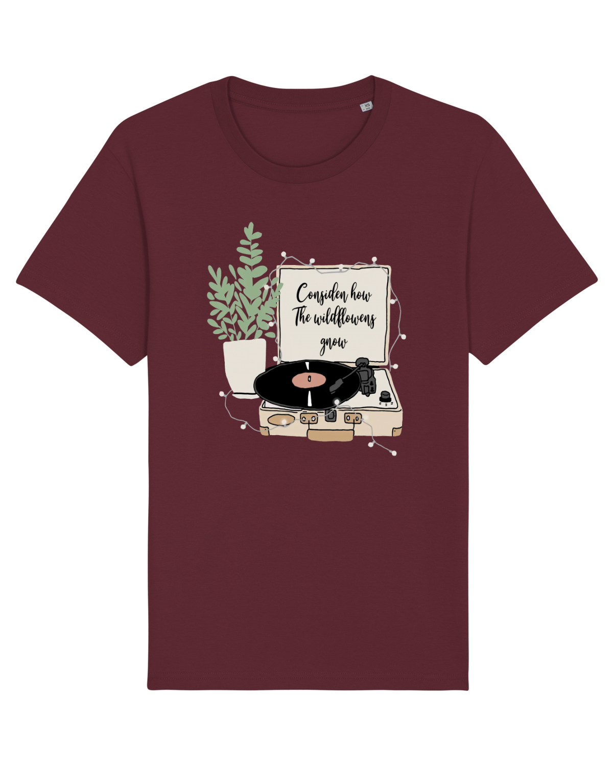 Tricou mânecă scurtă Unisex Rocker Burgundy