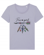 Free Spirit Tricou mânecă scurtă guler larg fitted Damă Expresser