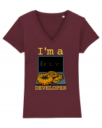 I'm A Python Developer Tricou mânecă scurtă guler V Damă Evoker