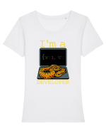 I'm A Python Developer Tricou mânecă scurtă guler larg fitted Damă Expresser