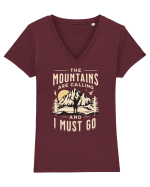 The mountains are calling and I must go Tricou mânecă scurtă guler V Damă Evoker