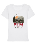 Pentru montaniarde - Plecată la munte Tricou mânecă scurtă guler larg fitted Damă Expresser