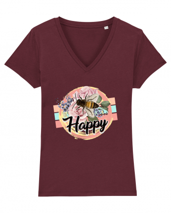 Happy Bee Burgundy