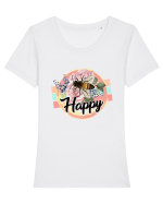 Happy Bee Tricou mânecă scurtă guler larg fitted Damă Expresser