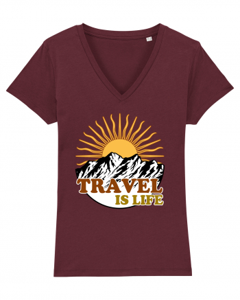 Travel Is Life Burgundy