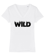 WILD Tricou mânecă scurtă guler V Damă Evoker