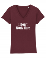 I don't work here Tricou mânecă scurtă guler V Damă Evoker