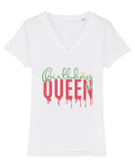 Birthday Queen Tricou mânecă scurtă guler V Damă Evoker