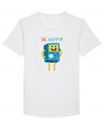 Be Happy! Tricou mânecă scurtă guler larg Bărbat Skater
