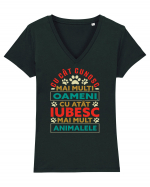 Iubesc animalele Tricou mânecă scurtă guler V Damă Evoker