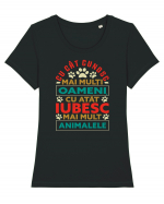 Iubesc animalele Tricou mânecă scurtă guler larg fitted Damă Expresser