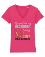 Stepping Into My December Birthday Tricou mânecă scurtă guler V Damă Evoker