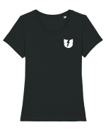 Struck white Tricou mânecă scurtă guler larg fitted Damă Expresser