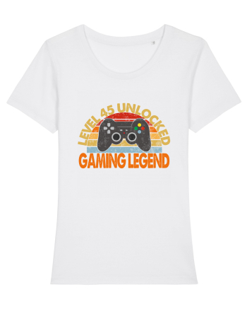 Level 45 Unlocked Gaming Legend White