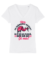 Ce mănânci acolo? Tricou mânecă scurtă guler V Damă Evoker