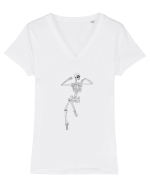 Schelete visător Tricou mânecă scurtă guler V Damă Evoker