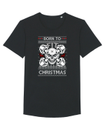 Born To Fit Christmas Tricou mânecă scurtă guler larg Bărbat Skater