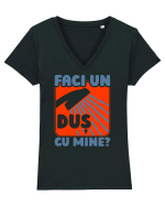 Faci un duș cu mine? Tricou mânecă scurtă guler V Damă Evoker