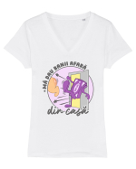 Mă dau banii afară din casă Tricou mânecă scurtă guler V Damă Evoker
