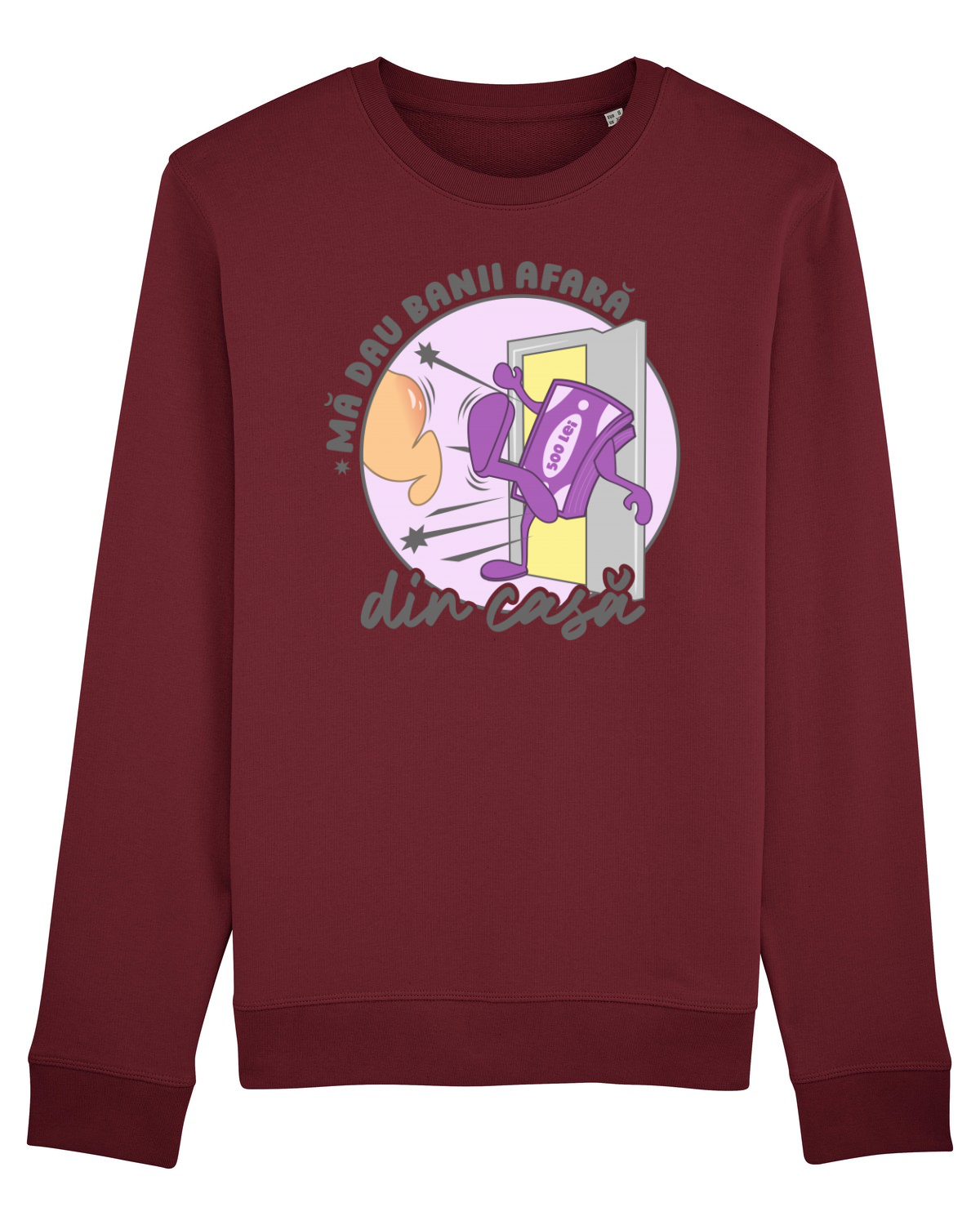 Bluză mânecă lungă Unisex Rise Burgundy