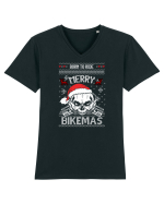 Merry Bikemas Born To Ride Tricou mânecă scurtă guler V Bărbat Presenter