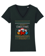 Merry Christmas Among Us Squad Tricou mânecă scurtă guler V Damă Evoker