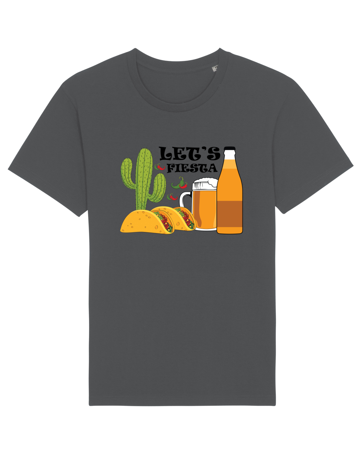 Tricou mânecă scurtă Unisex Rocker Anthracite
