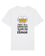 Sittin' Here Drinking Beer Talking God Amen Tricou mânecă scurtă Unisex Rocker