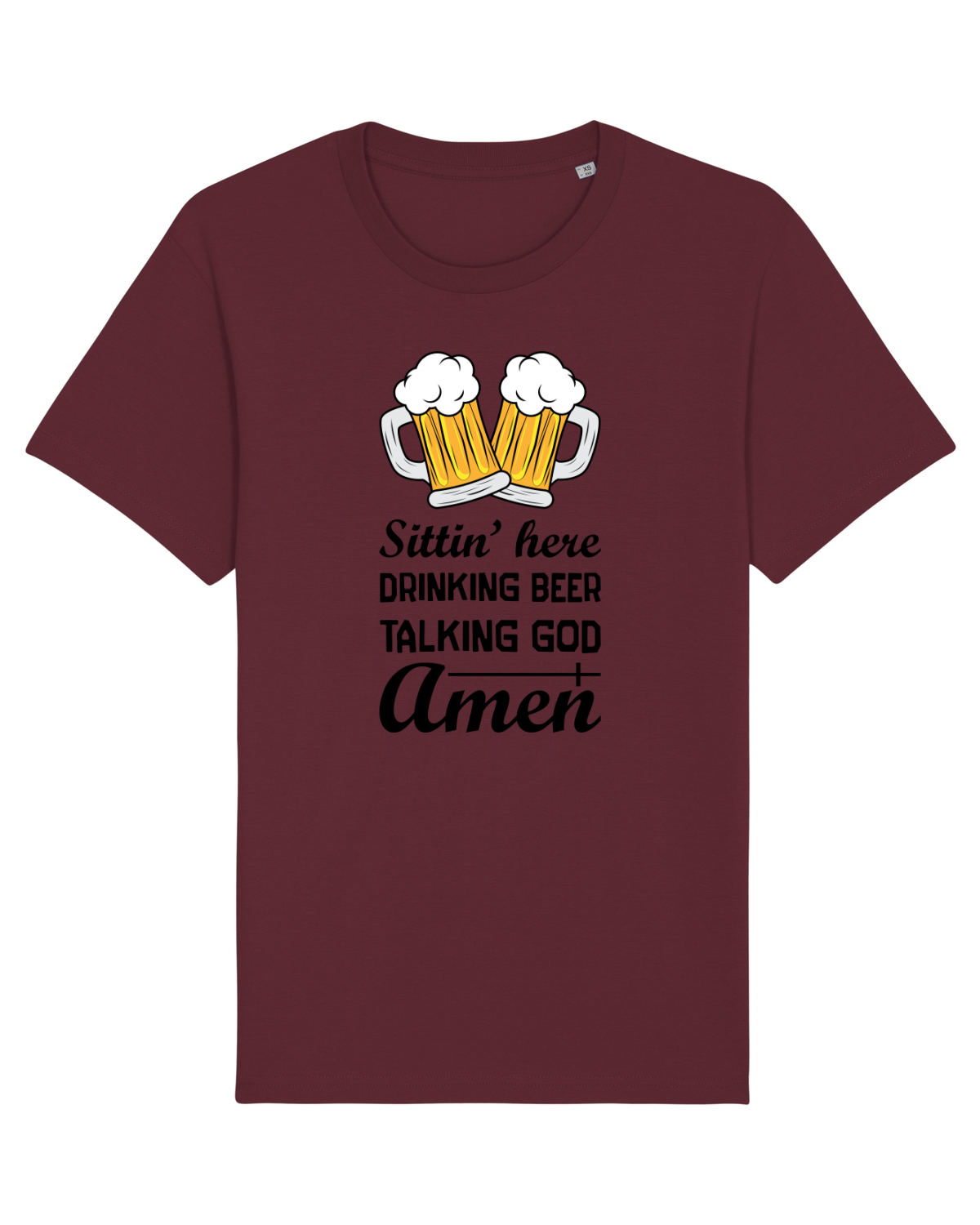Tricou mânecă scurtă Unisex Rocker Burgundy