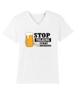 Stop Talking Start Drinking Tricou mânecă scurtă guler V Bărbat Presenter