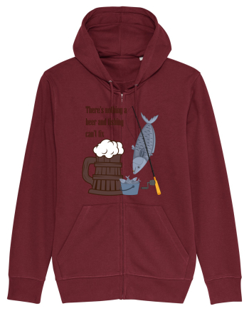 There's Nothing A Beer And Fishing Can't Fix Burgundy