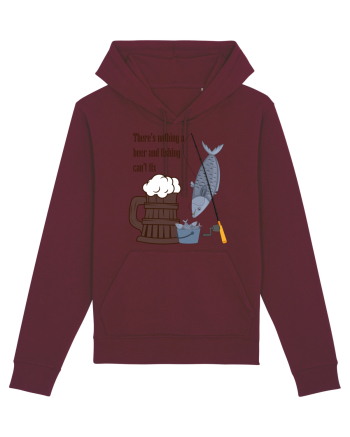 There's Nothing A Beer And Fishing Can't Fix Burgundy