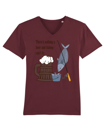 There's Nothing A Beer And Fishing Can't Fix Burgundy