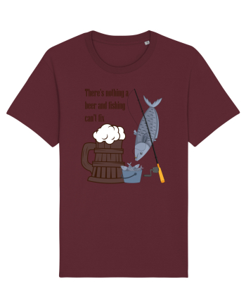 There's Nothing A Beer And Fishing Can't Fix Burgundy