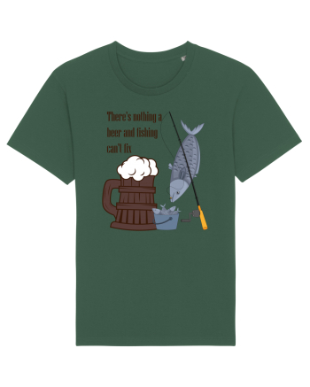 There's Nothing A Beer And Fishing Can't Fix Bottle Green