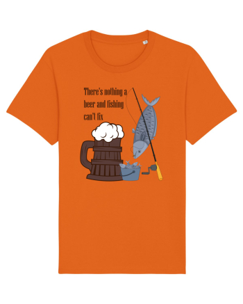 There's Nothing A Beer And Fishing Can't Fix Bright Orange