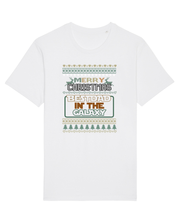 Merry Christmas Best Dad In Galaxy White