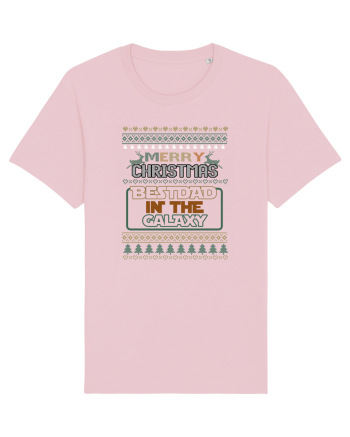 Merry Christmas Best Dad In Galaxy Cotton Pink