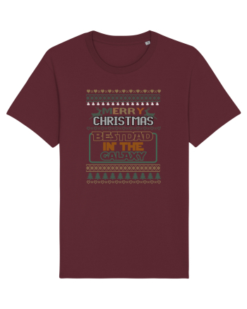 Merry Christmas Best Dad In Galaxy Burgundy
