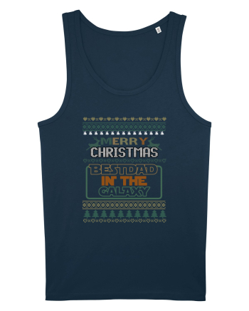Merry Christmas Best Dad In Galaxy Navy